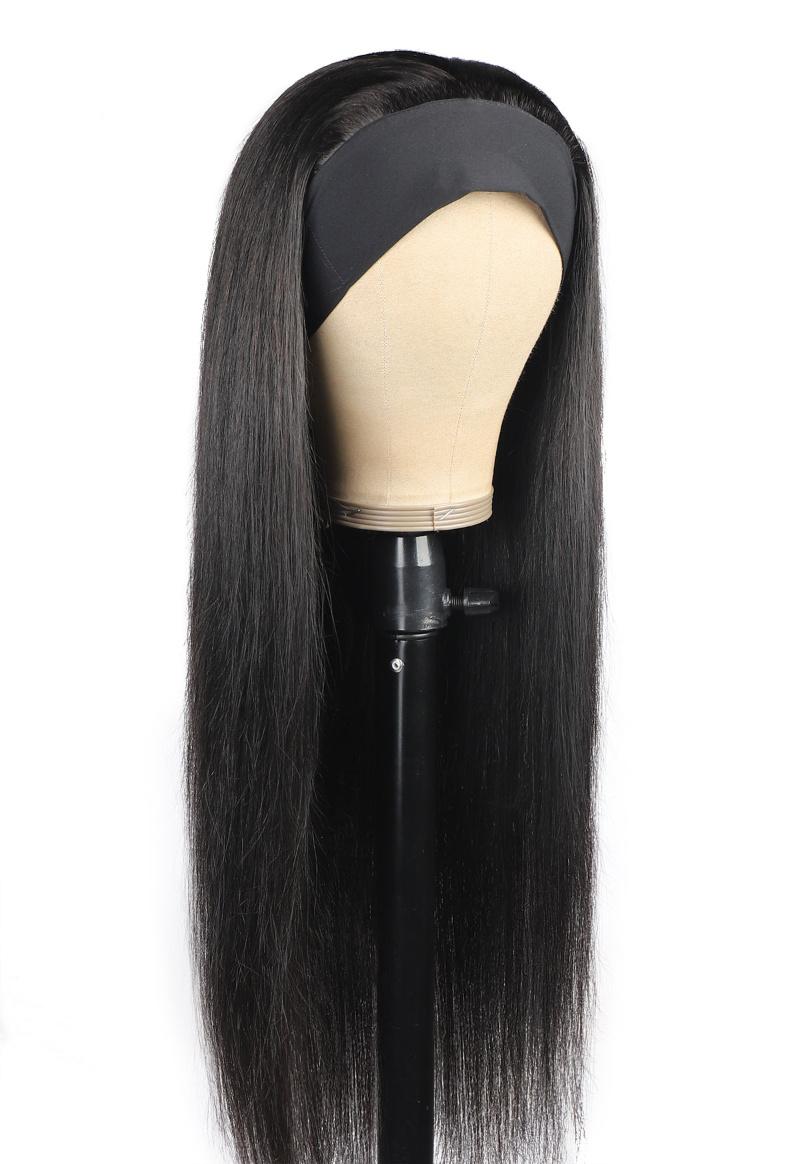 Cheap Wholesale Straight Brazilian Human Hair Glueless Headband Wig