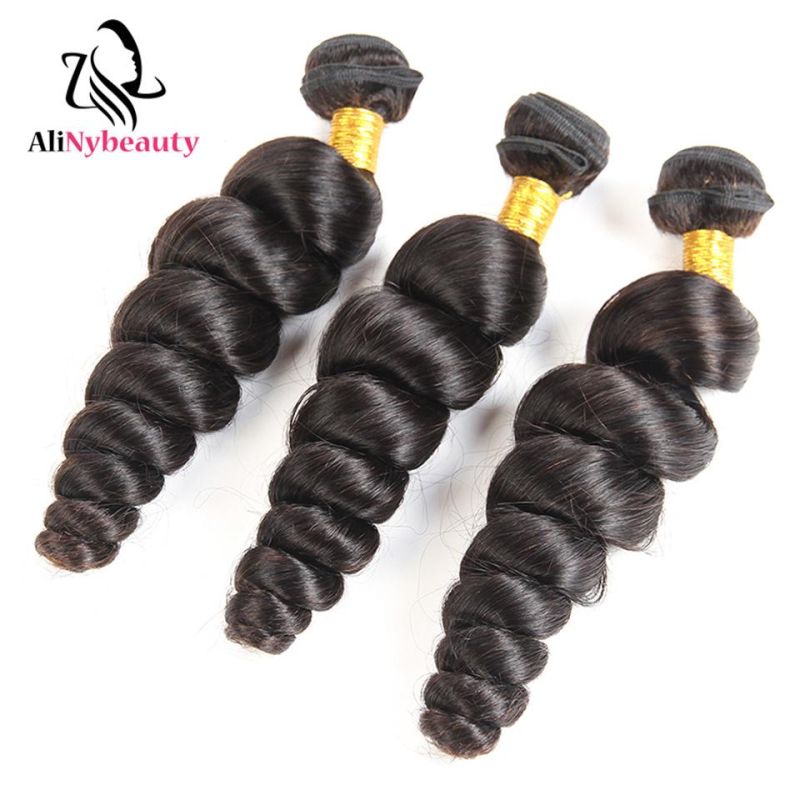 Unprocessed Virgin Brazilian Human Hair Loose Wave Bundles with Frontal