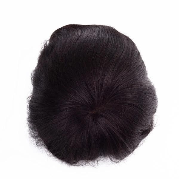 European Hair Dark Brown Thin Skin Hairpiece for Men