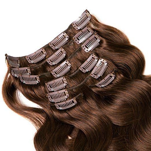 100% Human Hair Extension Clip in Hair Extensions Body Wave (AV-CH140-22-4)