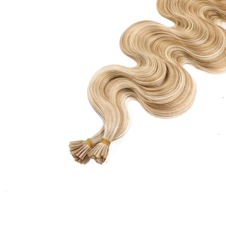 Wholesale India High Quality Double Drawn Remy Human Hair I Tip Hair Extension