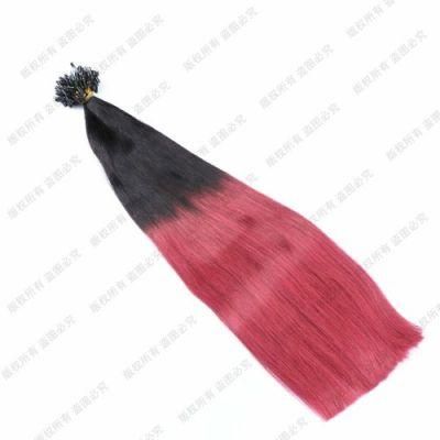 Loop Hair 1b/Burg Color Russian Human Hair Extensions Remy Hair