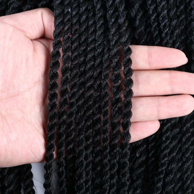 Synthetic Hair Extension Ombre Blue Low Temperature Fiber Senegalese Twist Crochet Braiding