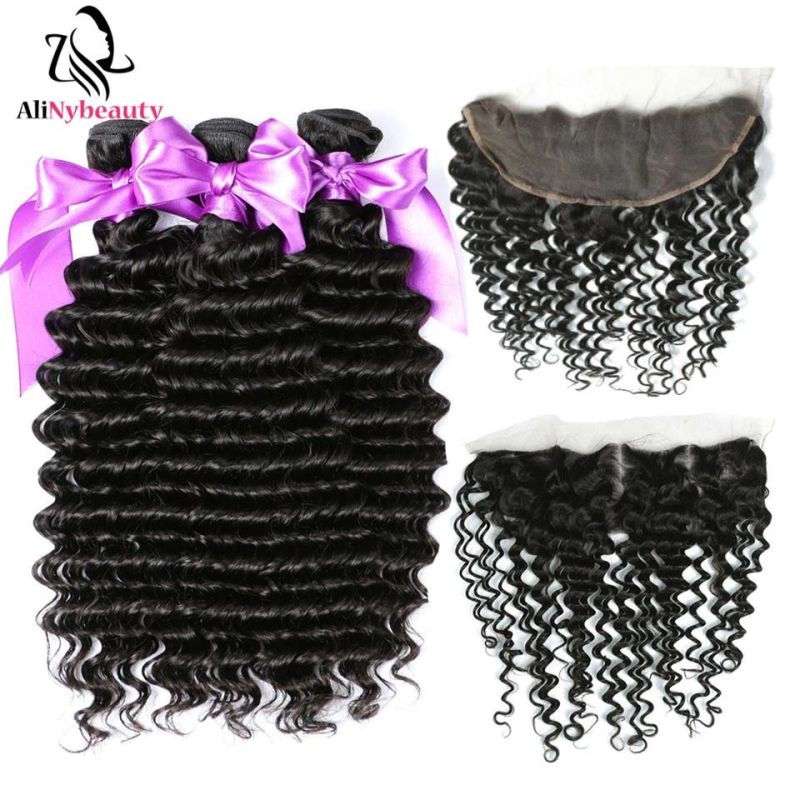 China Manufacturer Wholesale Brazilian Virgin Human Hair Bundles with Frontal