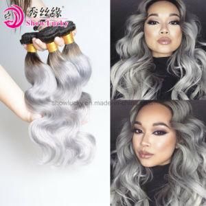 Queen Hair Products Malaysian Virgin Hair Body Wave 1b/Grey Ombre Hair Extensions Cabelo Humano