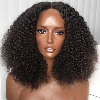 Kbeth Cheap Wholesale Popular African Brazilian Cuticle Aligned Hair Wig Black Small Curls Medium-Length Hair Wig Cover China Factory Wholesale