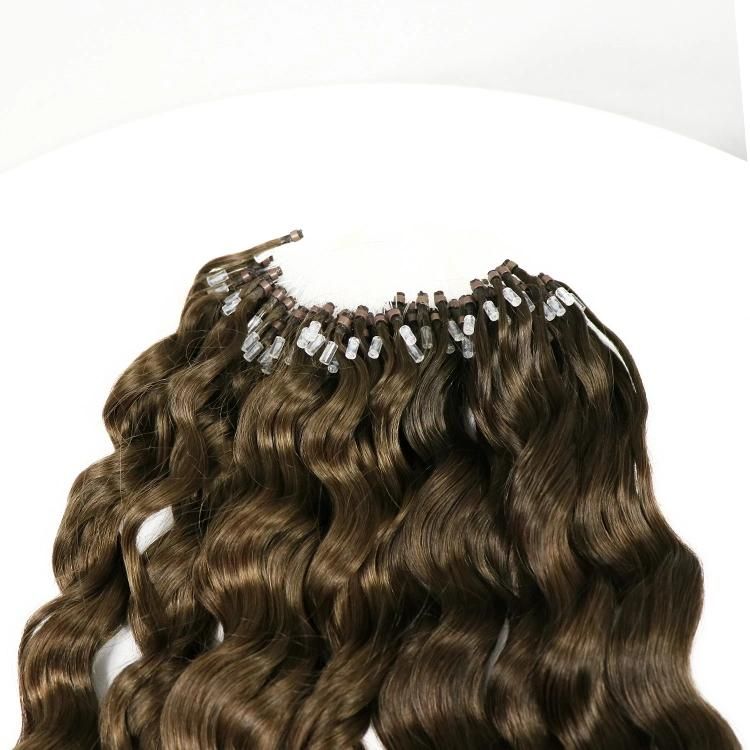 European Cuticle Aligned Micro Ring Loose Wave Hair Extension Human Hair