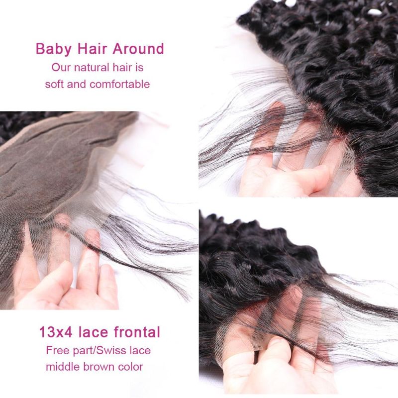 Indian Human Hair Deep Wave Lace Frontal Closure
