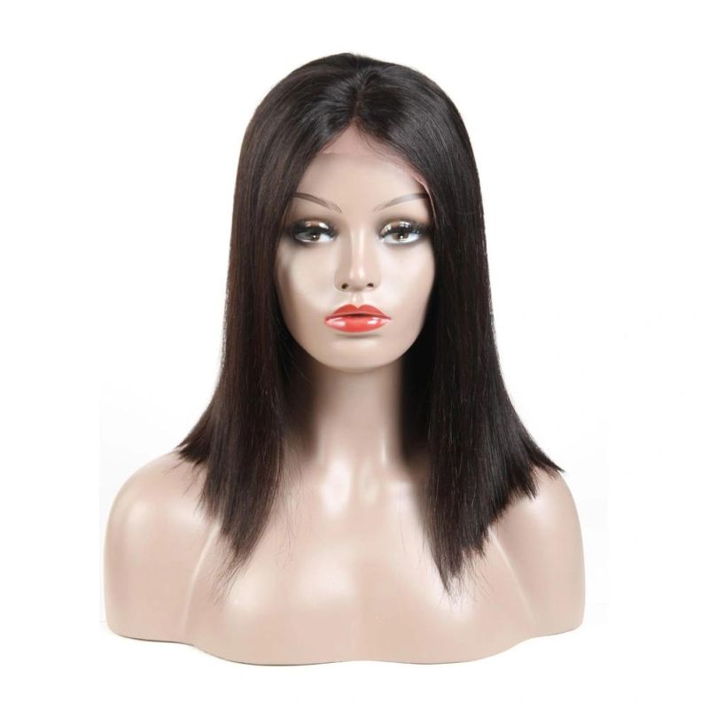 Hair Products Short Lace Front Human Hair Wigs Brazilian Remy Hair Straight Lace Front Bob Wigs with Baby Hair Pre Plucked 8-14′′