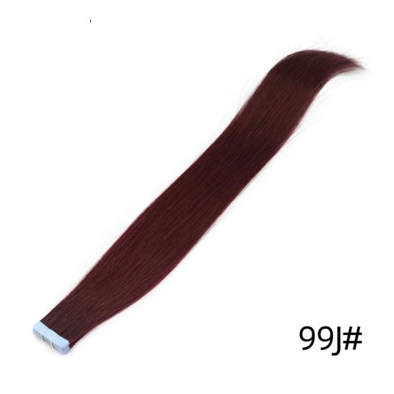 Human Hair Tape Extensions European Natural Seamless Skin Weft 16" Black Brown Blonde 100% Virgin Remy Hair 10 PCS