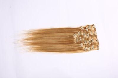Remy Hair Clip in Human Hair Extensions Natural Black to Light Brown Honey Blonde Ombre Straight Hair Extensions 20 Inch 120g