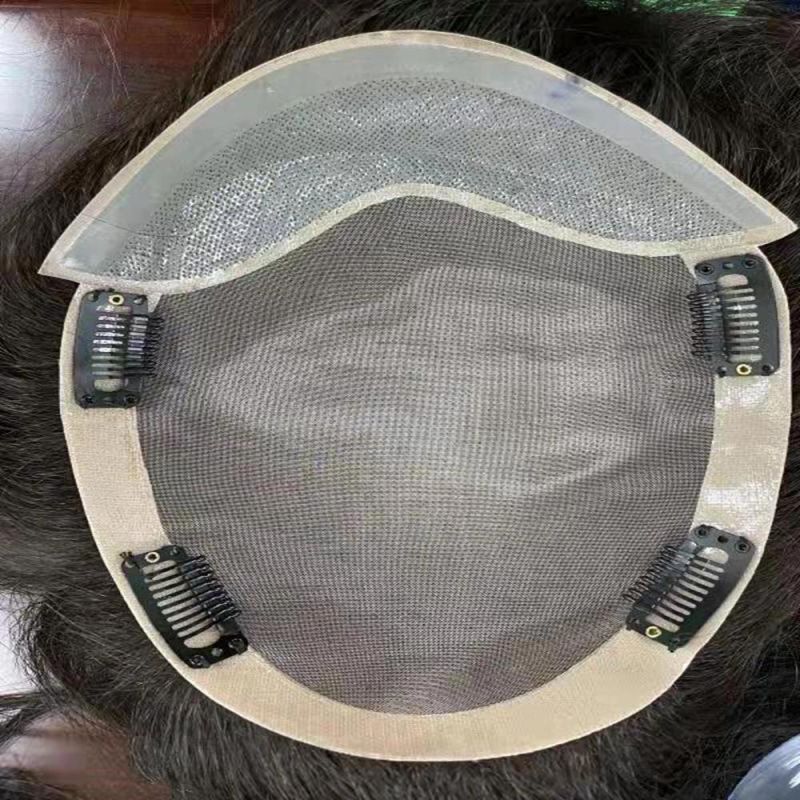 Kbeth Human Hair Toppers / Toupee for Men Silk Base Full Hand Tied with PU Side Top Quality Remy Straight Man′s Replace System Toupees Factory Price Wholesale