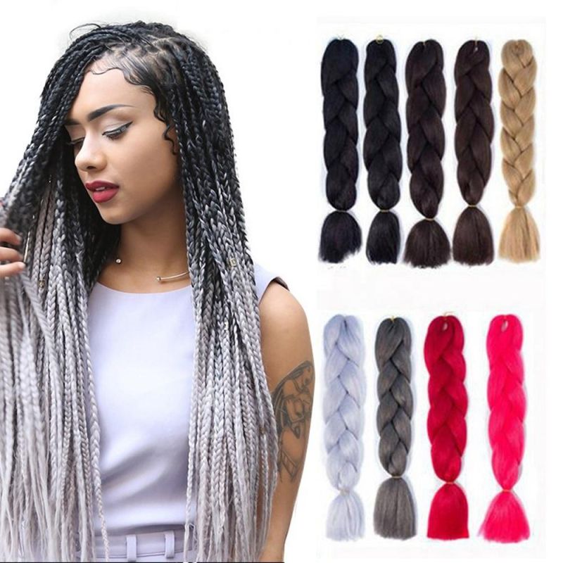Kbeth Best Price Bulk Pack Soft Ombre Synthetic Box Braid Crochet Jumbo Expression Pre Stretched Braiding Hair Extension Free Shipping China Factory Wholesale