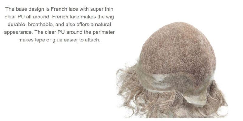 Luxury French Lace - Long Lasting & Very Breathable Men′s Toupee Wigs Cap