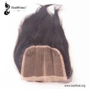 Tom Hairworks&reg; 12inch Silky Straight Natural Color 5*5 Three Part Lace Closure Brazilian Human Remy
