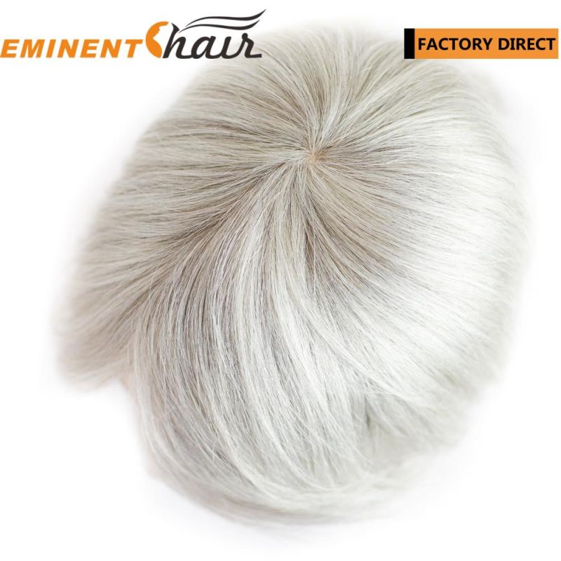 Natural Hair Men′s Lace Grey Hairpieces
