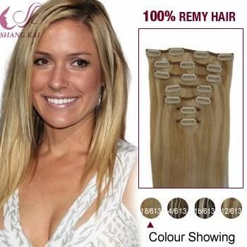 Double Drawn Hair Extensions 8-26inch Russian Human Hair Clip in Human Hair Extensions