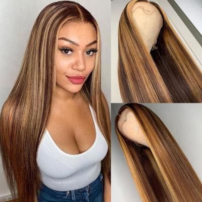 100% Brazilian Human Soft in Texture and Light in Weight Brown Highlight Lace Front Hair Wigs