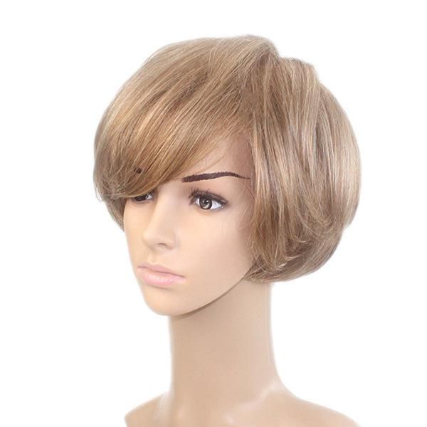 Lm001 Anti-Slip Silicon Mono Top and Lace Front Synthetic Hair Wig for Women