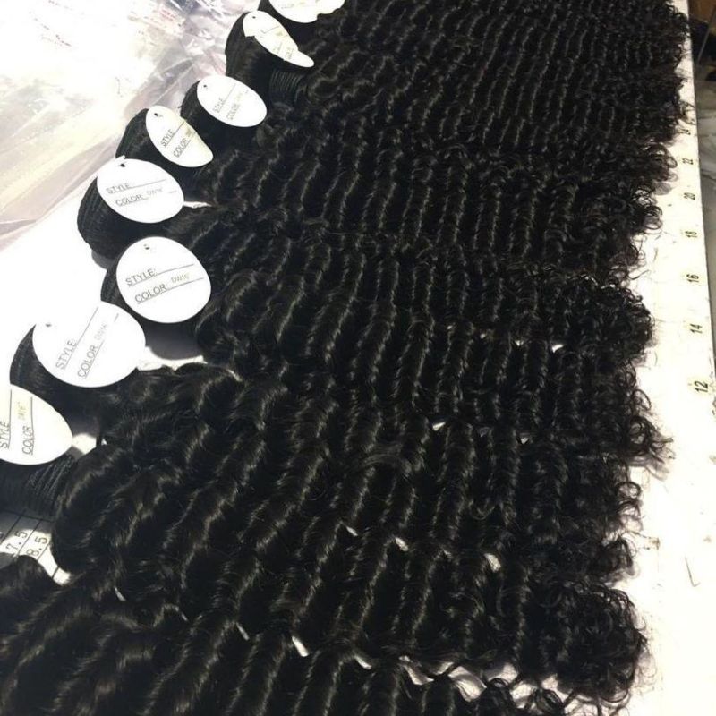Hair Deep Wave Wholesale Indian Hair Bundles Deep Wave 100% Human Raw Hair No Tangle No Shedding