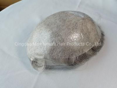 2022 Most Natural Super Thin Poly Human Hair Men&prime; S Toupees Made of Remy Human Hair