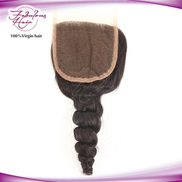 Peruvian Human Hair Lace Base Top Closure Loose Wave