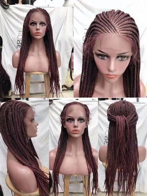 Hot Selling 30 Inch Braids Hair Synthetic Wig Lace Front