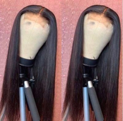 Hot Selling Straight 4X1 T Part Lace Front Wig Human Hair T Part Lace Closure Middle Part Pre Plucked with Baby Hair Wig for Black Women