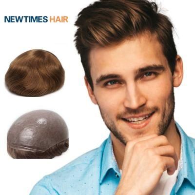 Stock Indian Human Hair Natural Men Toupee