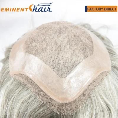 Factory Direct Natural Fine Mono Base Human Hair Toupee with Folded Lace Front Baby Hair