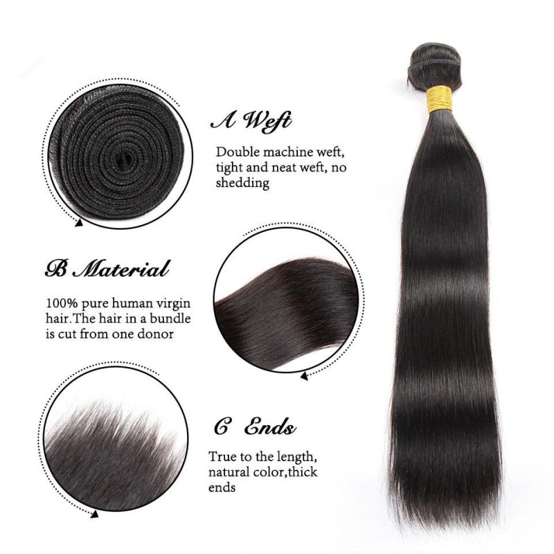 Unprocessed Brazilian Virgin Hair Straight 3PCS 8A Grade Brazilian Virgin Hair Human Hair Weave