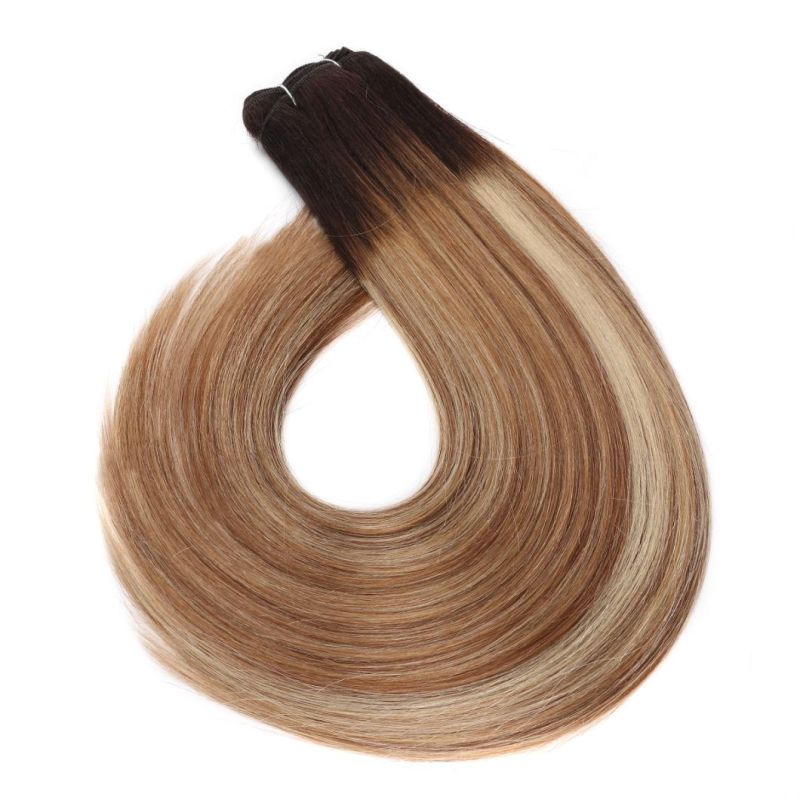 Top Grade Hot Sale Balayage Color Remy Human Hair Weft Extension