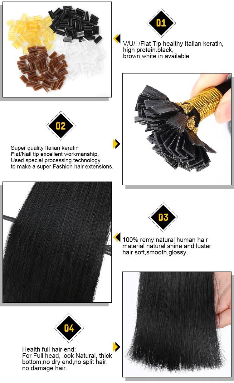 Fine Quality Pre-Bond Keratin I Tip Human Hair Extensions