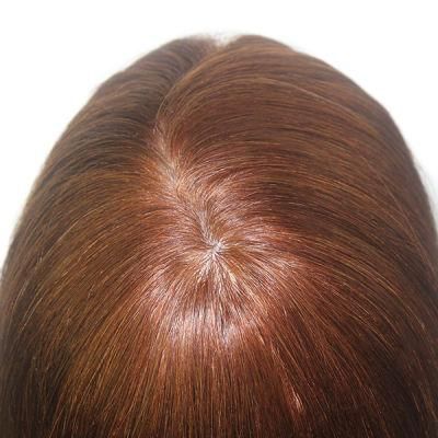Machine Made Weft with Injected Skin Top Mono Lace Front Natural Hair Toupee