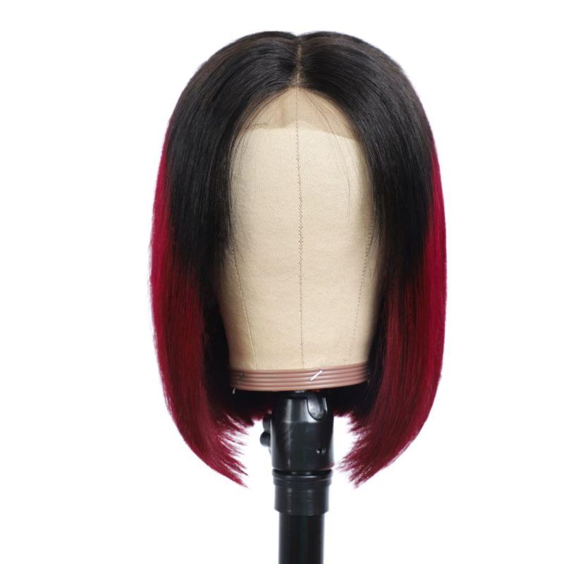 Kbeth Bob Wig Black Red Color for Black Women Brazilian Extension Virgin Raw Remy Straight Short Wigs Used in Summer