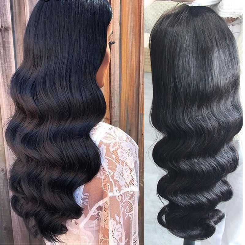 Body Wave Human Hair Wigs 150% Density Brazilian Human Hair Glueless Lace Front Wigs for Women Black Pre Plucked Unprocessed 10A Virgin Hair Wig 18 Inch