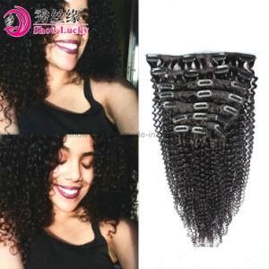 Unprocessed 100% Natural Kinky Curly Virgin Human Real Peruvian Hair Clips in Hair Extension