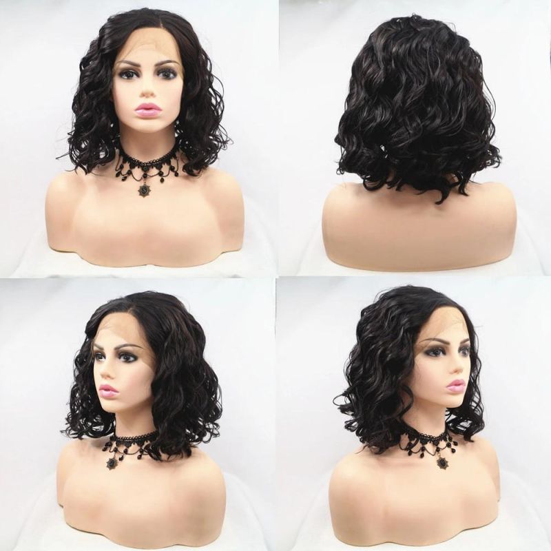 Best Seller Wholesale Swiss Lace Front Curly Synthetic Wigs