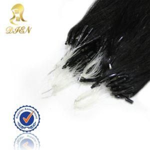 Curly Wavy Micro Loop Ring Brazilian Hair Extensions Natural Black Color 6A Quality