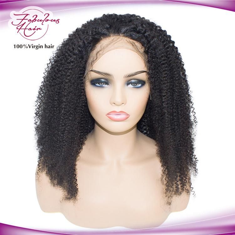 Kinky Curly Remy Virgin Human Hair Lace Front Hair Wigs