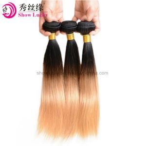 Fashion Women Hair Accessories Peruvian Remy Straight Hair Bundles Virgin 1b/27 Blonde Two Tone Ombre Hair Weaving