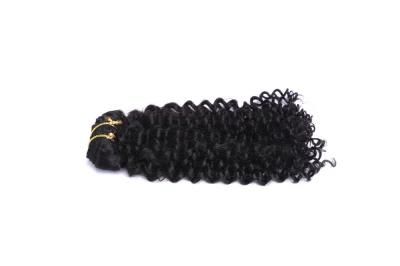 Clip One Head Human Hair Kinky Straight Three Layer Wefts Machine-Made Remy Real Brazilian Hair