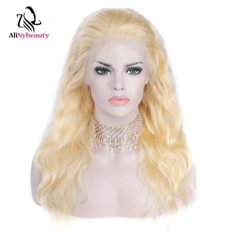 Human Hair Wig 613 Blond Body Wave Lace Front Wig