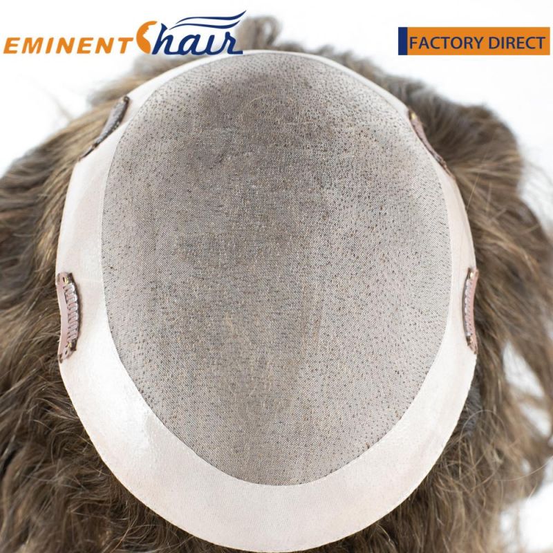 Durable Custom Made Human Hair Fine Mono Women′s Toupee
