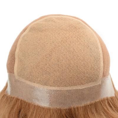 Custom Ladies Full Cap Wig PU and Lace Base Real Human Hair Replacement