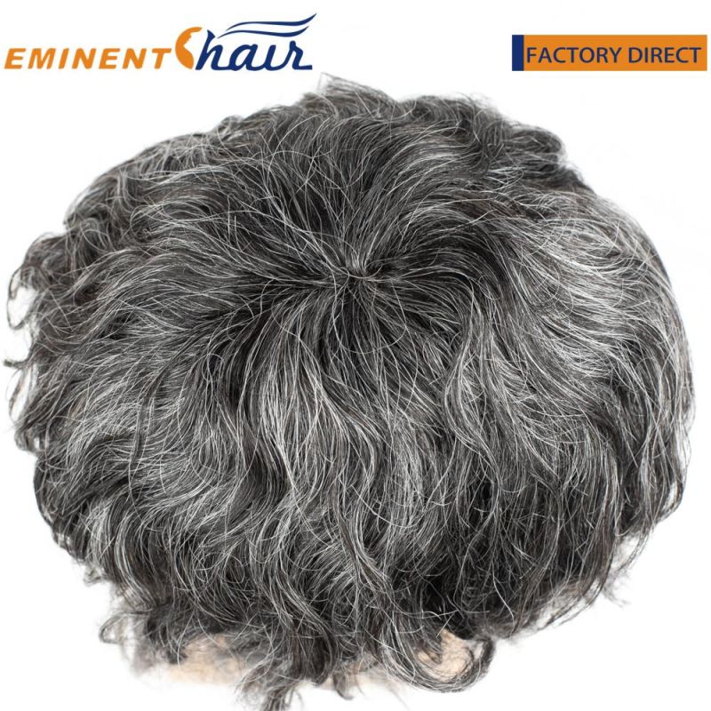 Custom Human Hair Two Layers Lace with PU Coating Toupee for Men