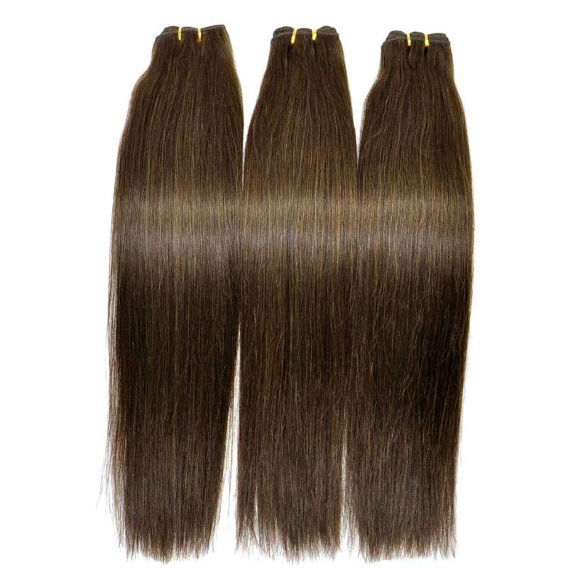 100% Remy Human Hair Extensions Dark Brown Silky Straight Hair