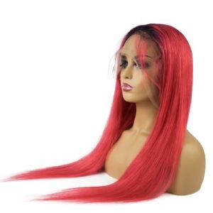 Morein 14-24 Inch Full Lace Raw Indian Hair 1b Red Color Cosplay Wigs Human Hair