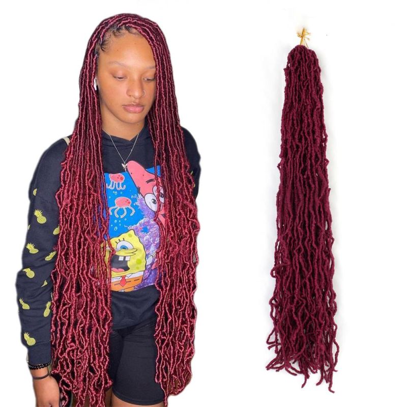 36 Inch Soft Dread Crochet Hair Goddess Faux Loc Braids Synthetic Hair Nu Locs Hair Extensions
