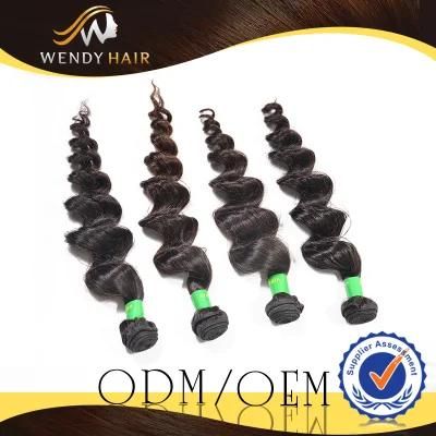 Cheap Loose Wave Natural Black Human Hair 100% Virgin Brazilian Hair Weft